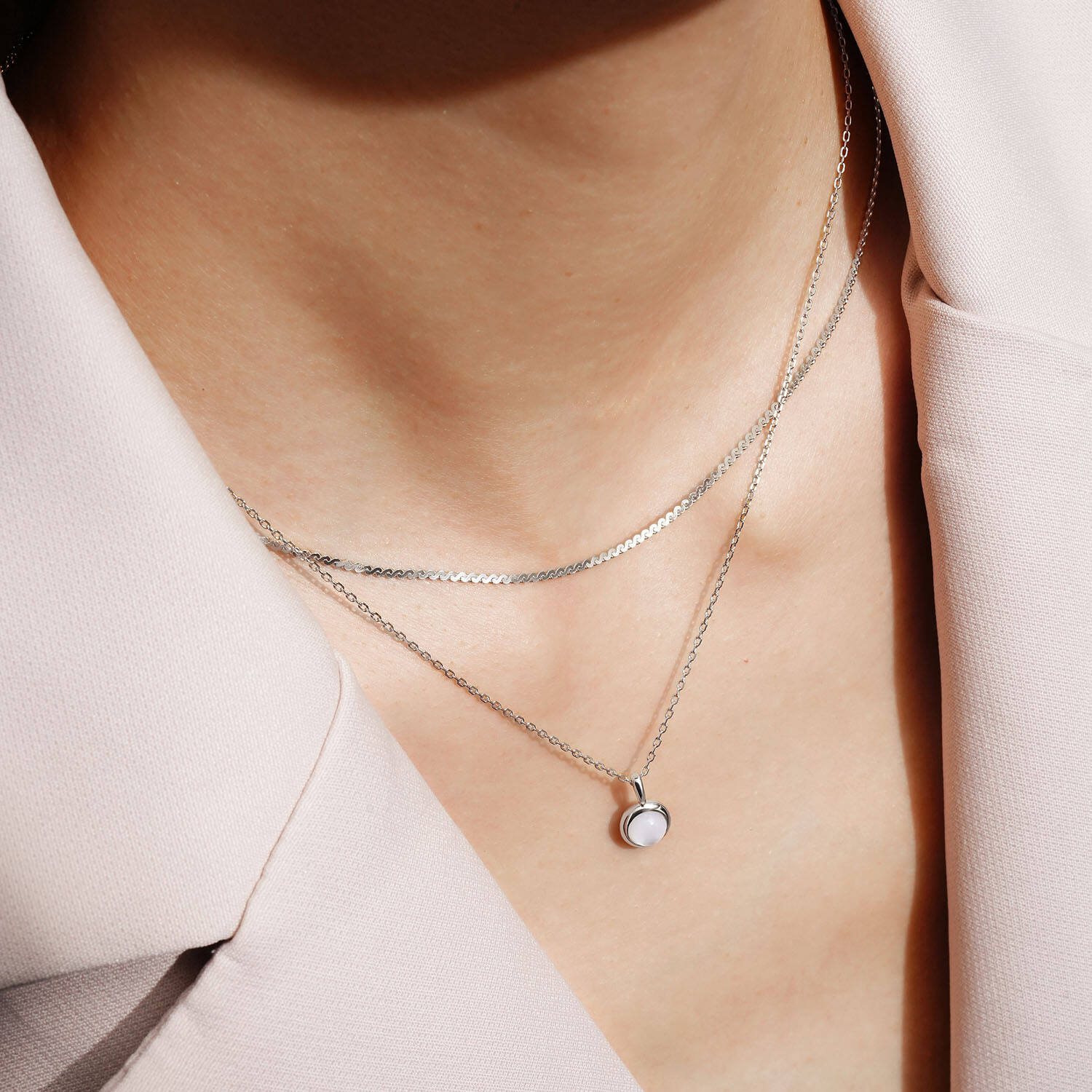  Lady Cozy - Link necklaces - Silver / Rhodium plated - 45cm